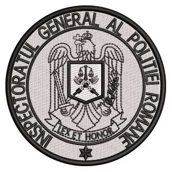 Emblema INSPECTORATUL GENERAL AL POLITIEI ROMANE ( ALB / NEGRU )